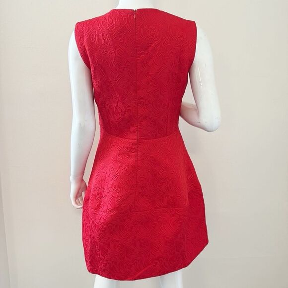 Valentino Roma Sleeveless A-line Fit & Flare Mini Dress w Rose Appliqués - Picture 6 of 10